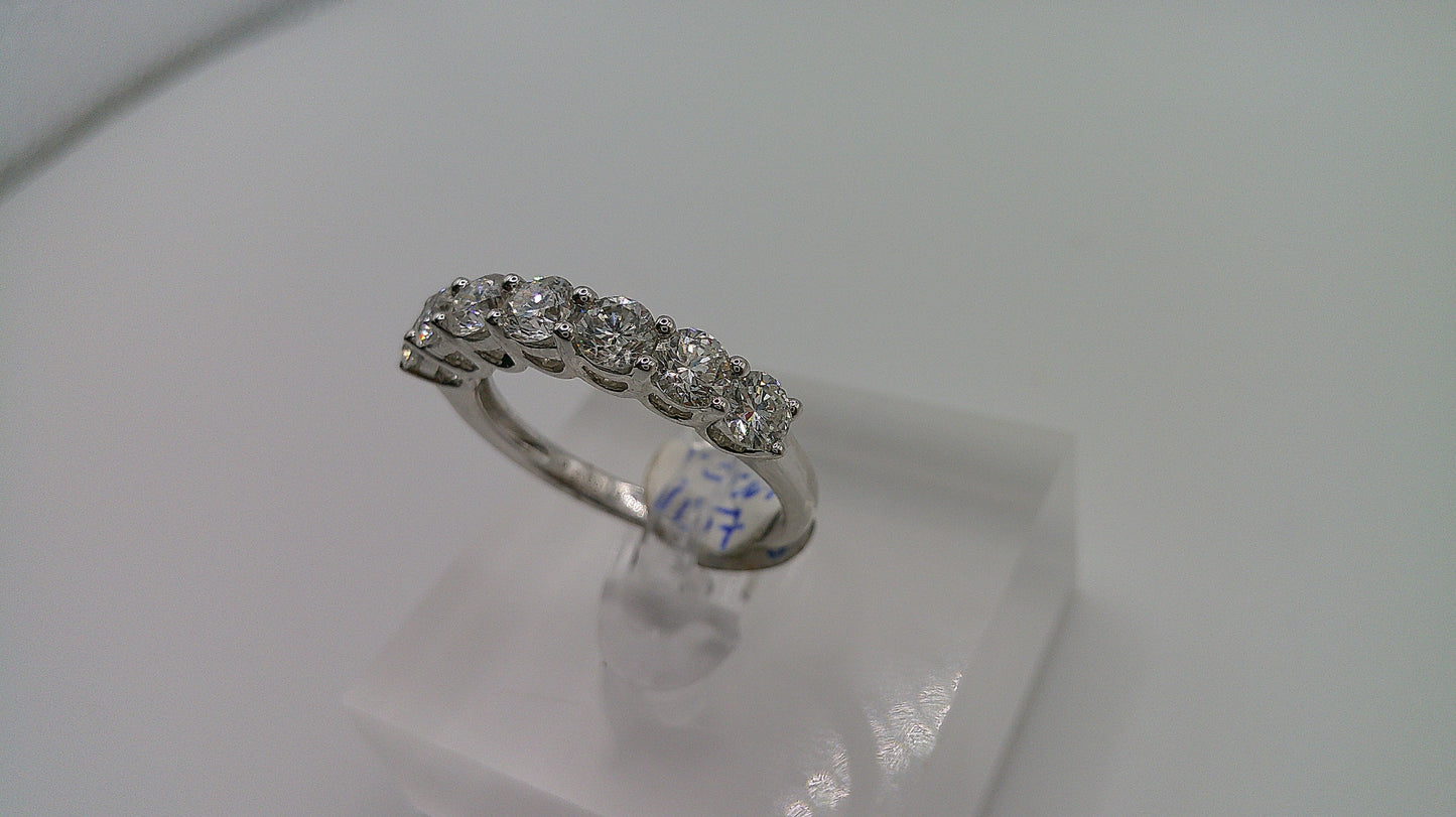 18k gold diamond ring | white gold | 1.40 ct | 7 diamonds | size 7.5