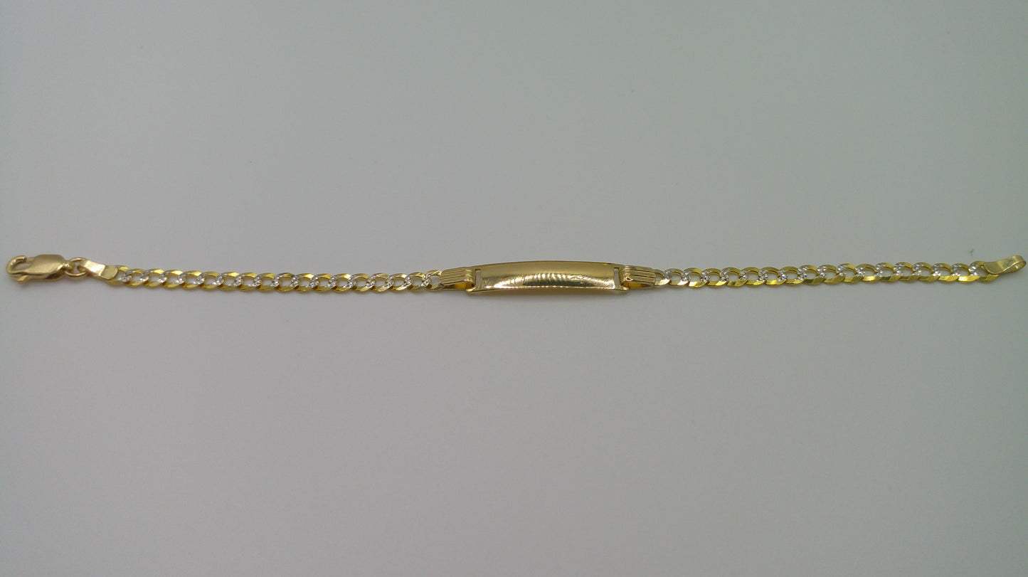 14k gold baby bracelet | ID bracelet | Pave Miami Bracelet