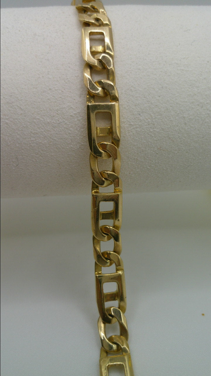 14k gold fancy link bracelet | 8mm | 8 inches