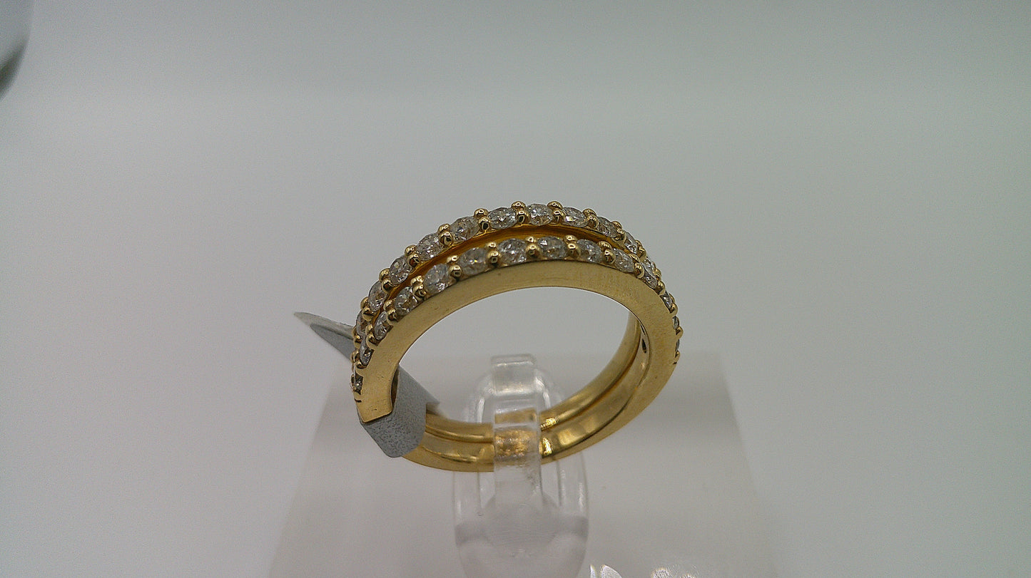 14k gold diamond ring | yellow gold | stacked rings | .5 ct each | size 6.25