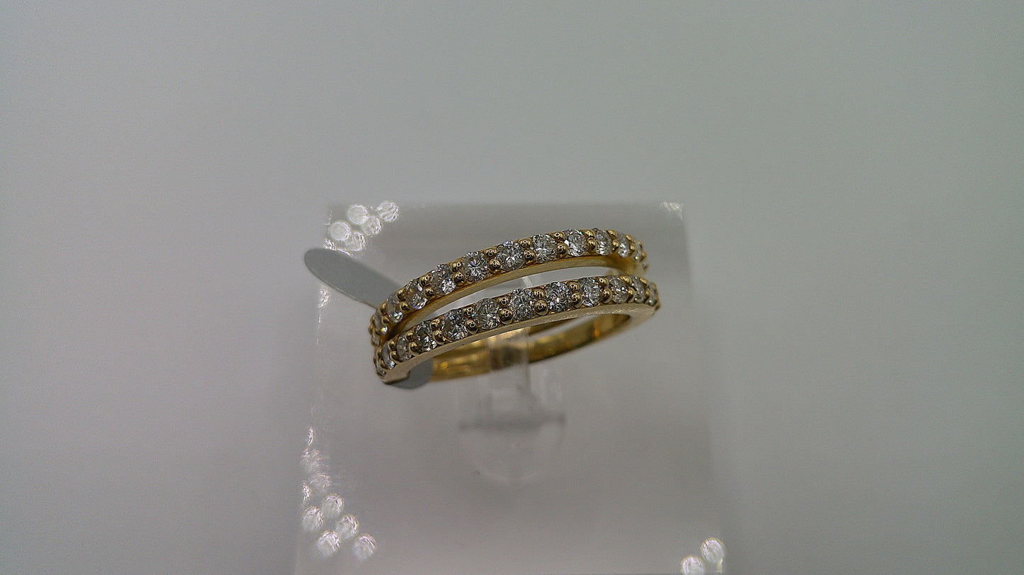 14k gold diamond ring | yellow gold | stacked rings | .5 ct each | size 6.25