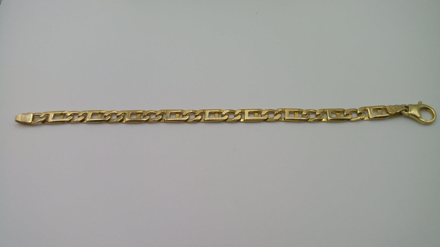 14k gold fancy link bracelet | 8mm | 8 inches