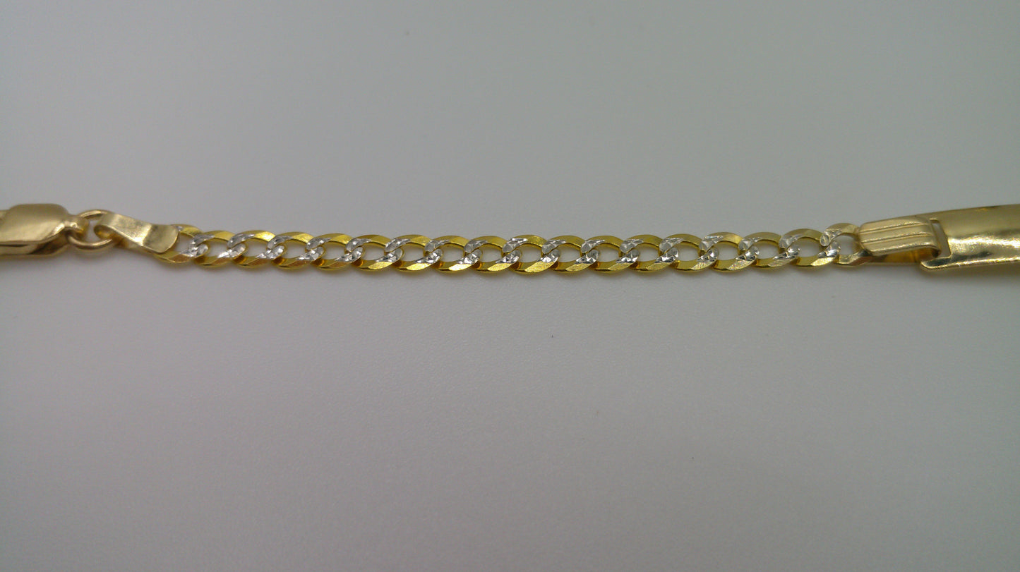 14k gold baby bracelet | ID bracelet | Pave Miami Bracelet