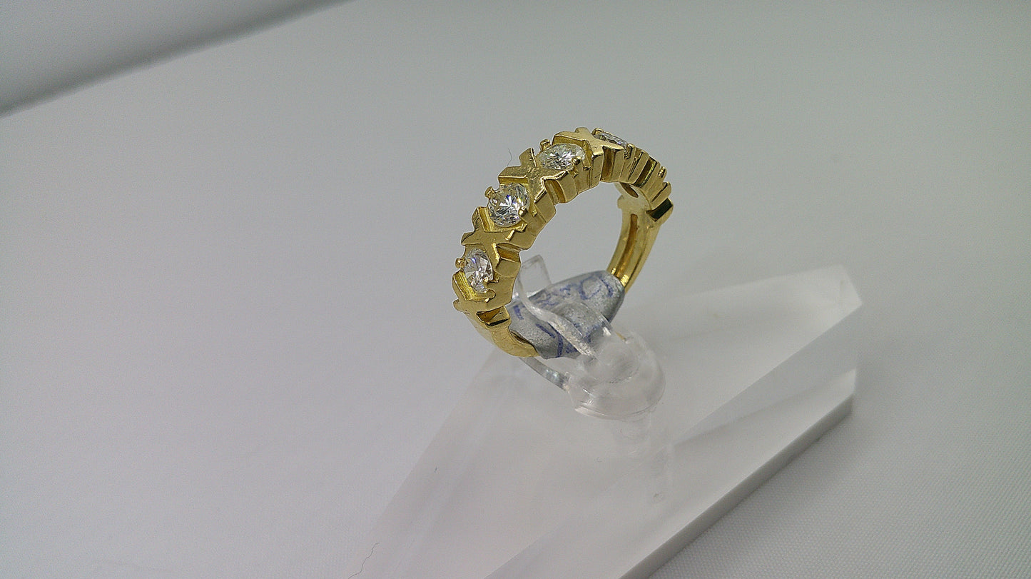 14k gold ring | 0.5 carat diamond XO design | size 5.5