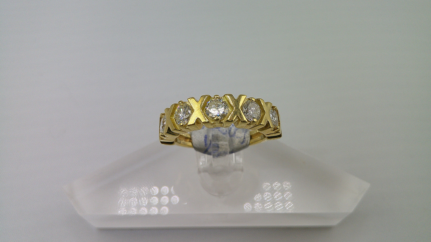 14k gold ring | 0.5 carat diamond XO design | size 5.5