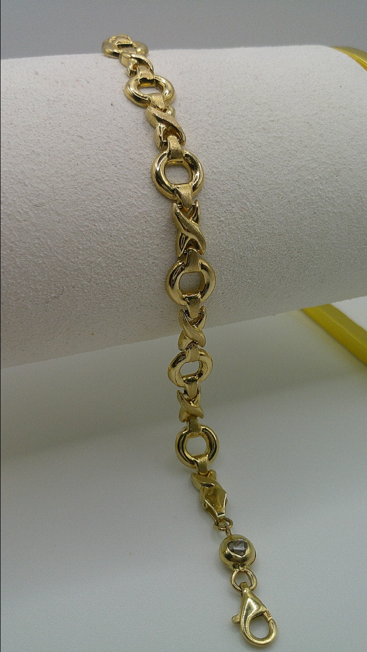 14k yellow gold open link bracelet | 7.25 inches