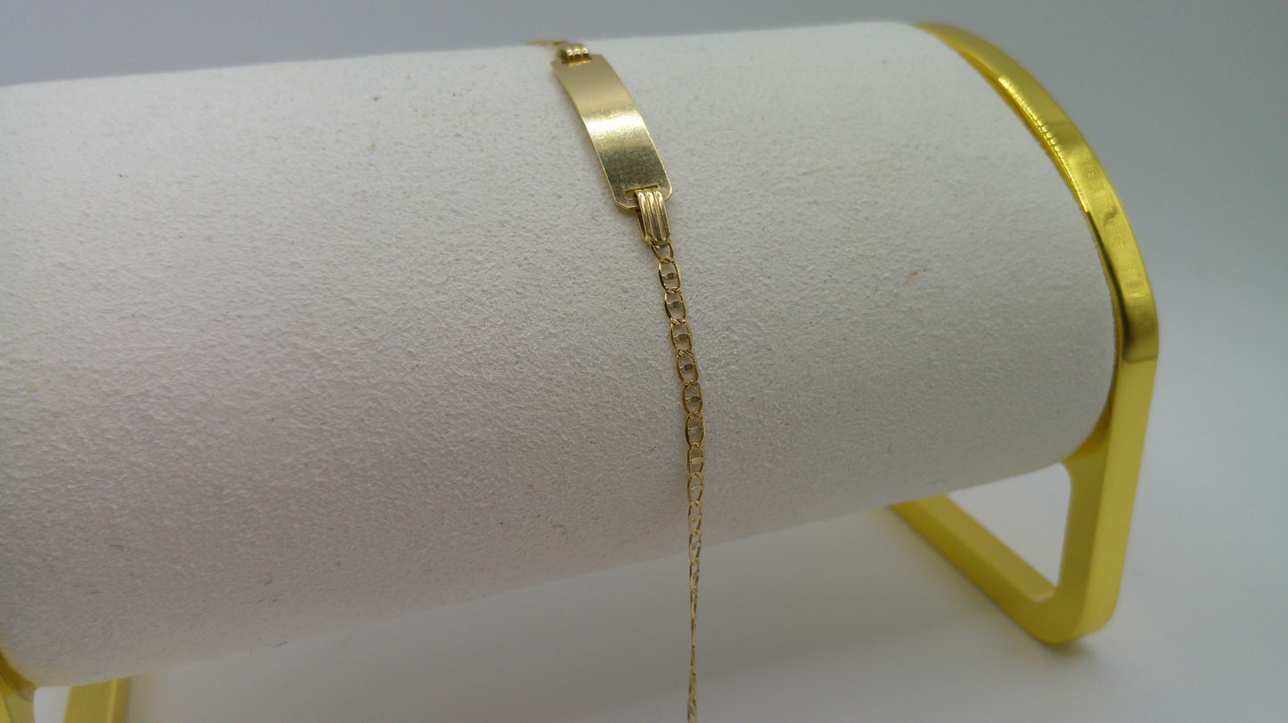 14k gold baby bracelet | ID bracelet | Anchor Link bracelet