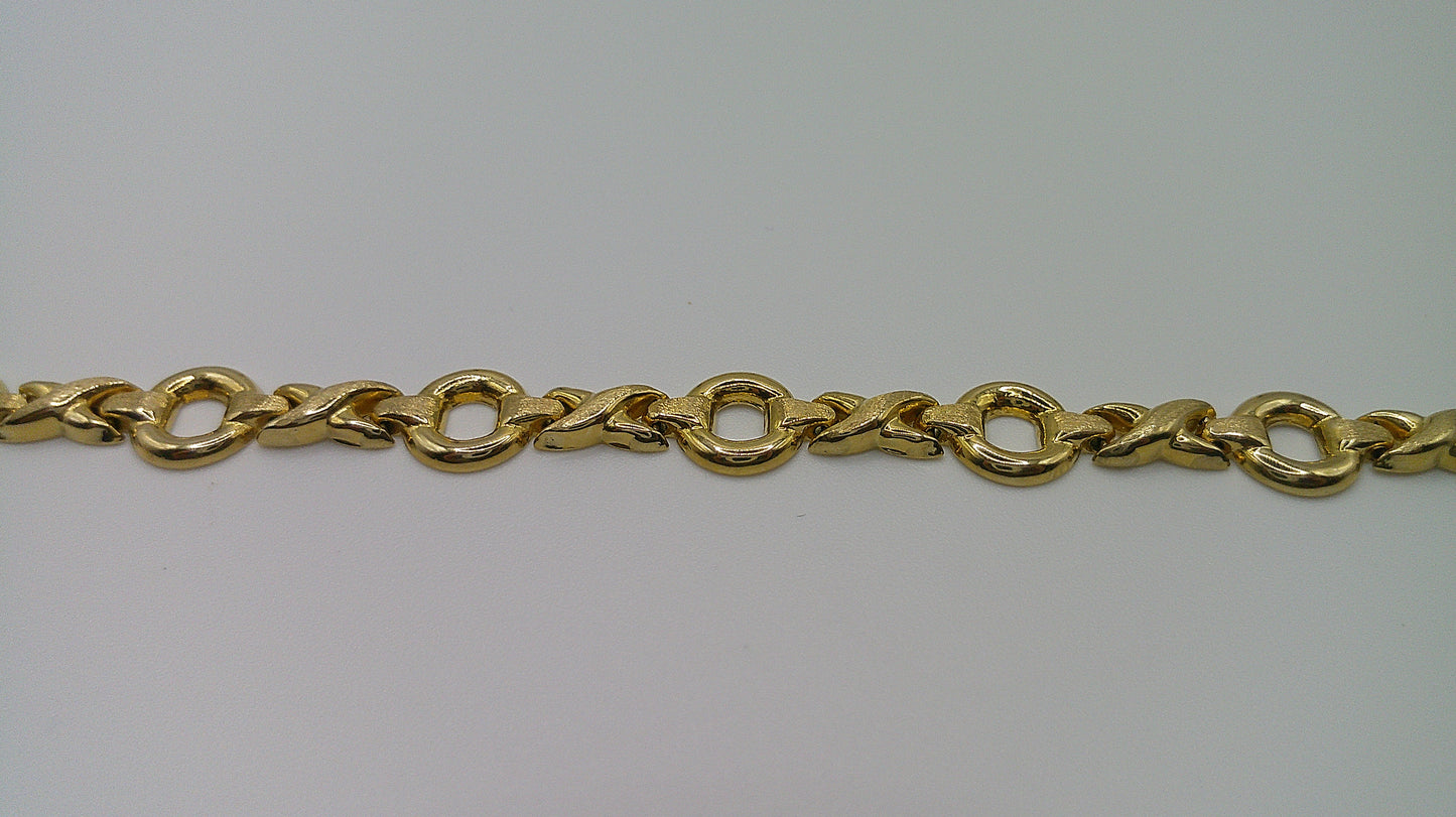 14k yellow gold open link bracelet | 7.25 inches