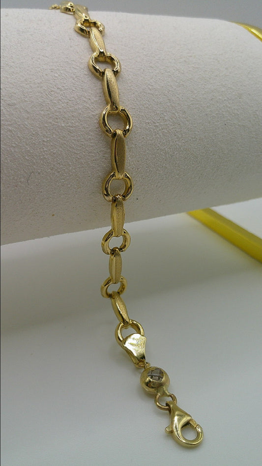 14k gold open link bracelet | 7.25 inches