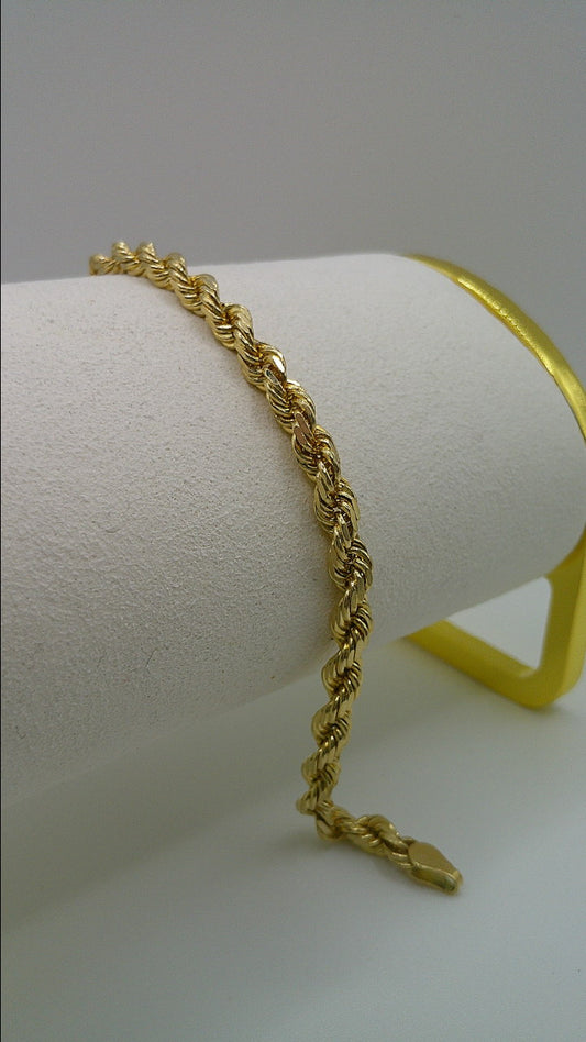 14k gold rope bracelet | 6.75 inches