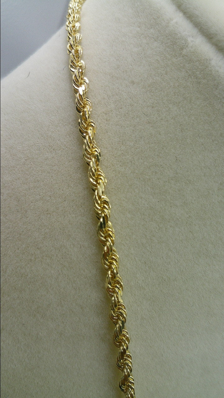 solid rope chain | diamond cut | 14k gold | 24 inches length