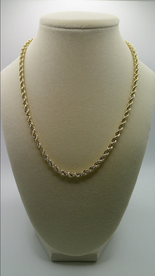 semi-solid rope chain | diamond cut | 14k gold | 18 inches length