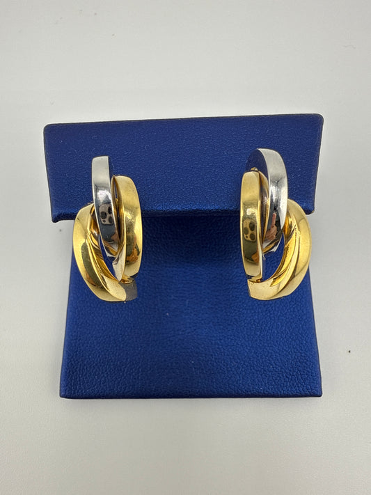 14k Gold two-toned Post Earrings