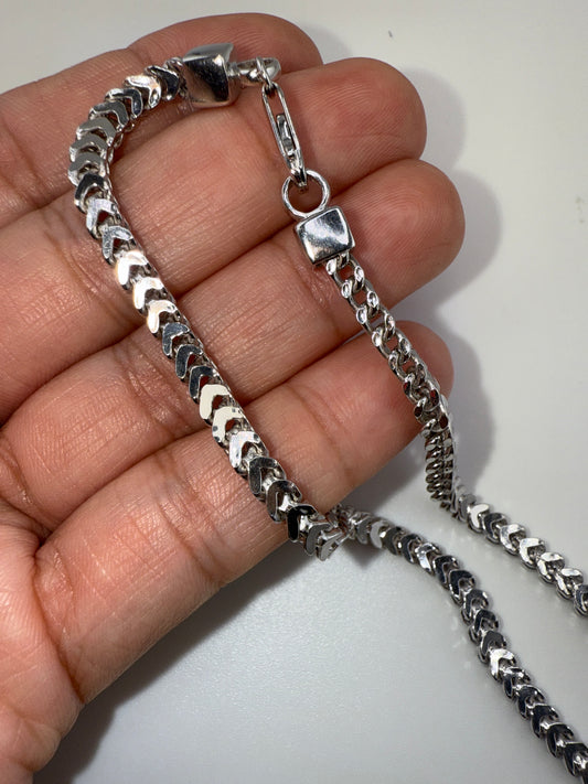Sterling Silver 3mm Franco Chain - Rhodium