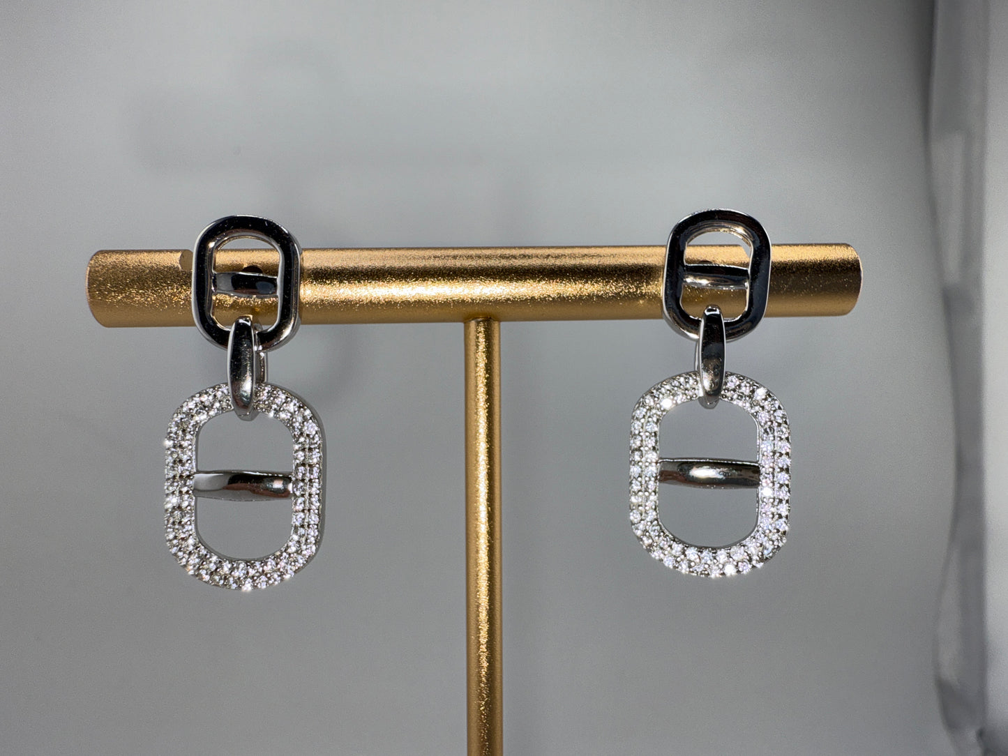 Sterling Silver Linked Zirconia Earrings