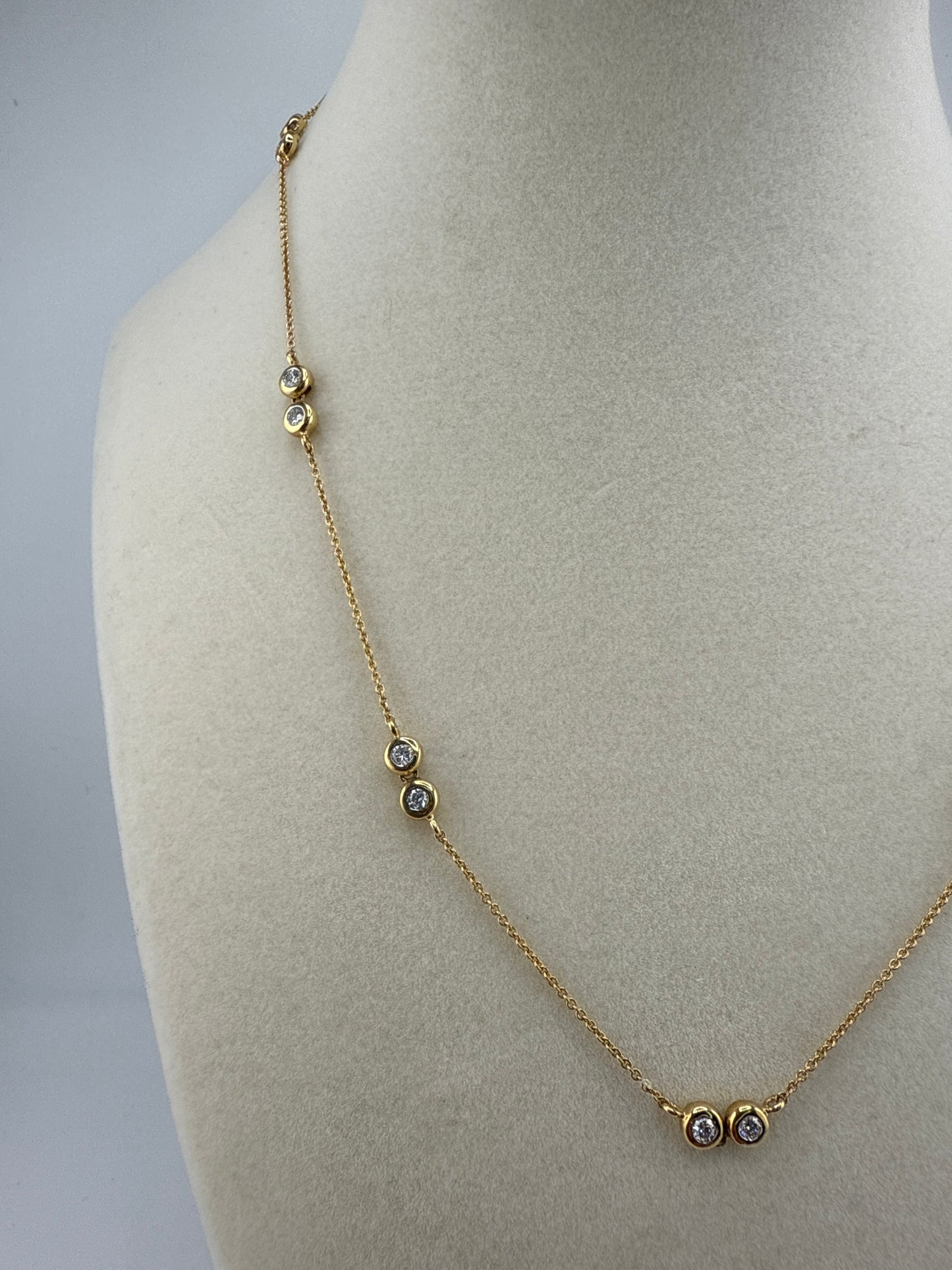 14k gold diamond necklace | 0.95ct diamonds, 18inches