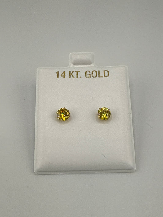 Gemstone 14k gold posts