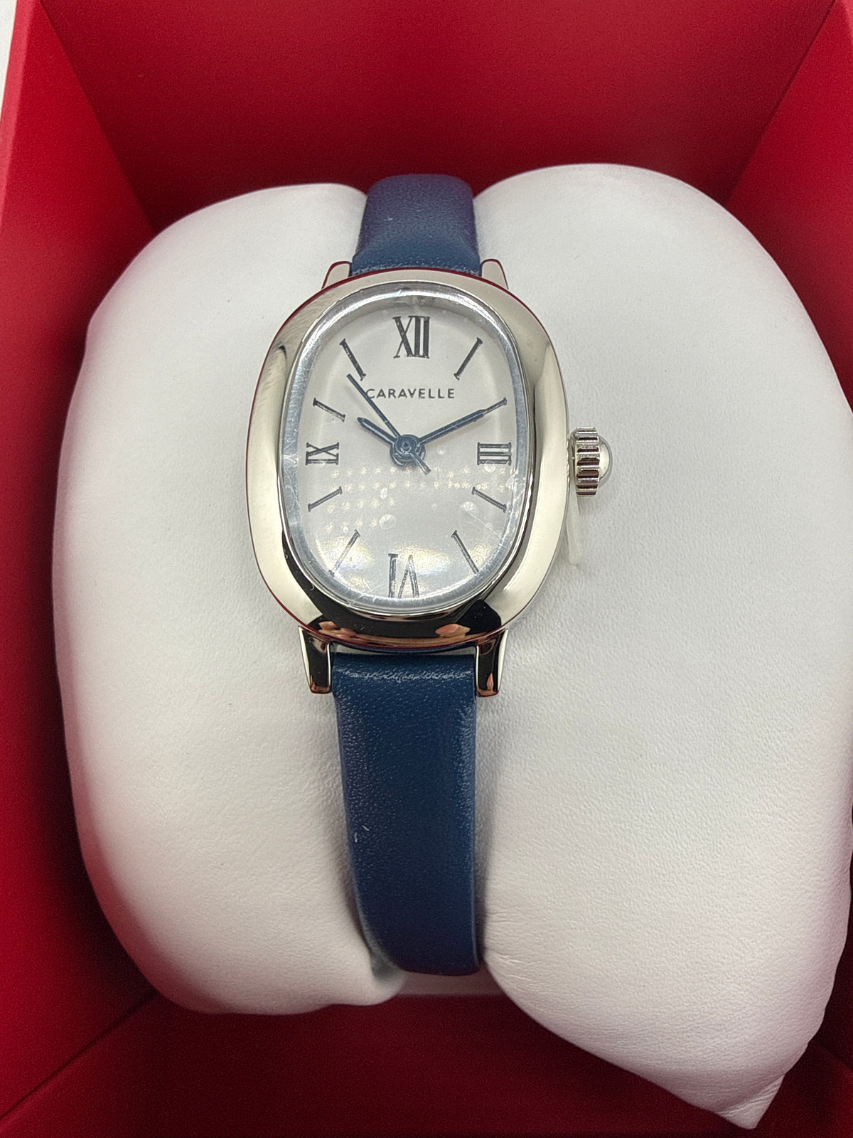 Caravelle by Bulova Blue Leather Strap Watch