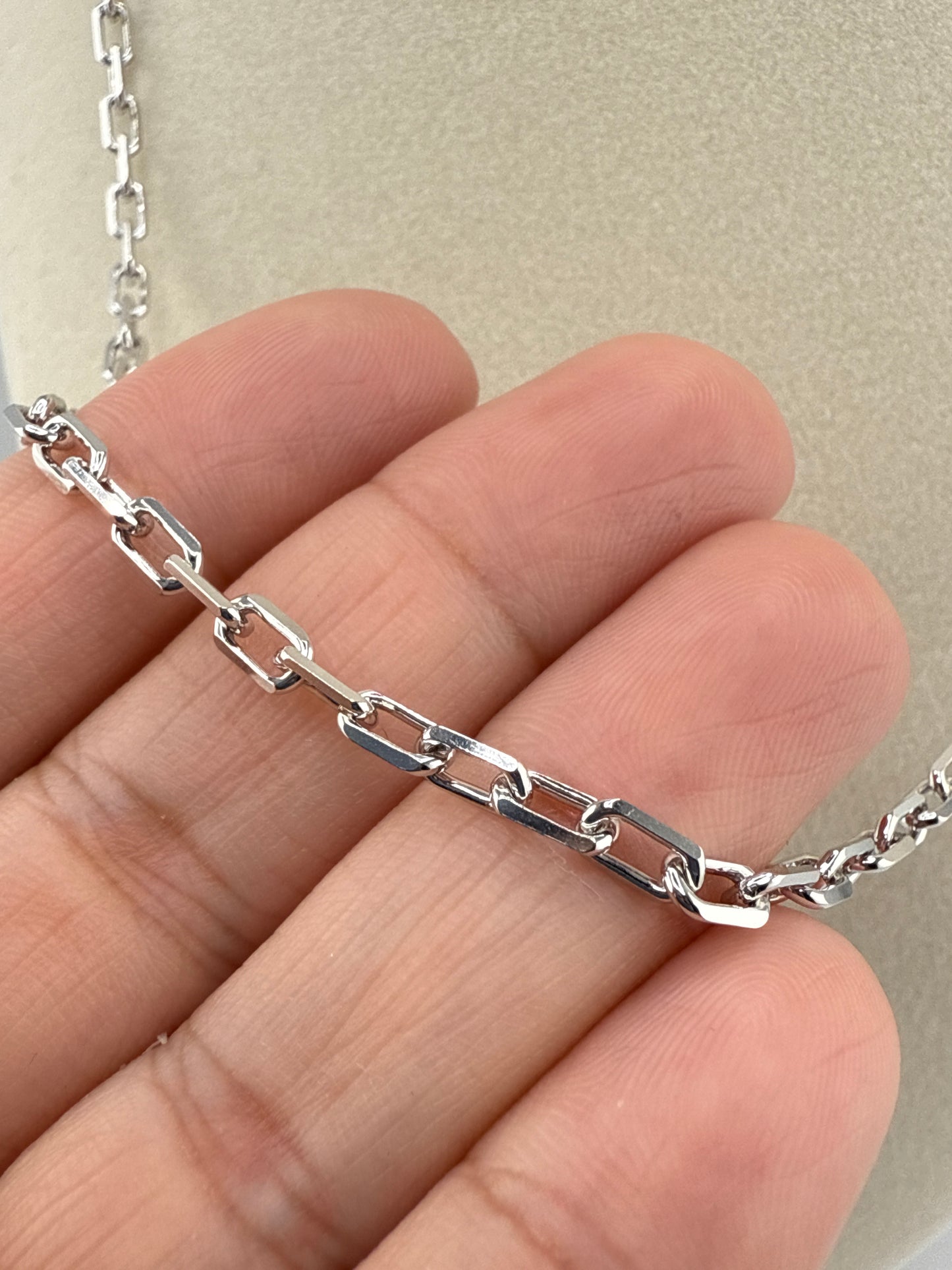Sterling Silver 20inch 3.5mm Anchor Chain - Rhodium Plated