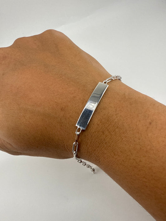 Sterling Silver Paperclip ID bracelet