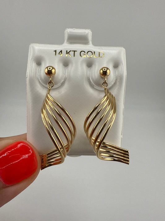 14k Yellow Gold Dangle Posts
