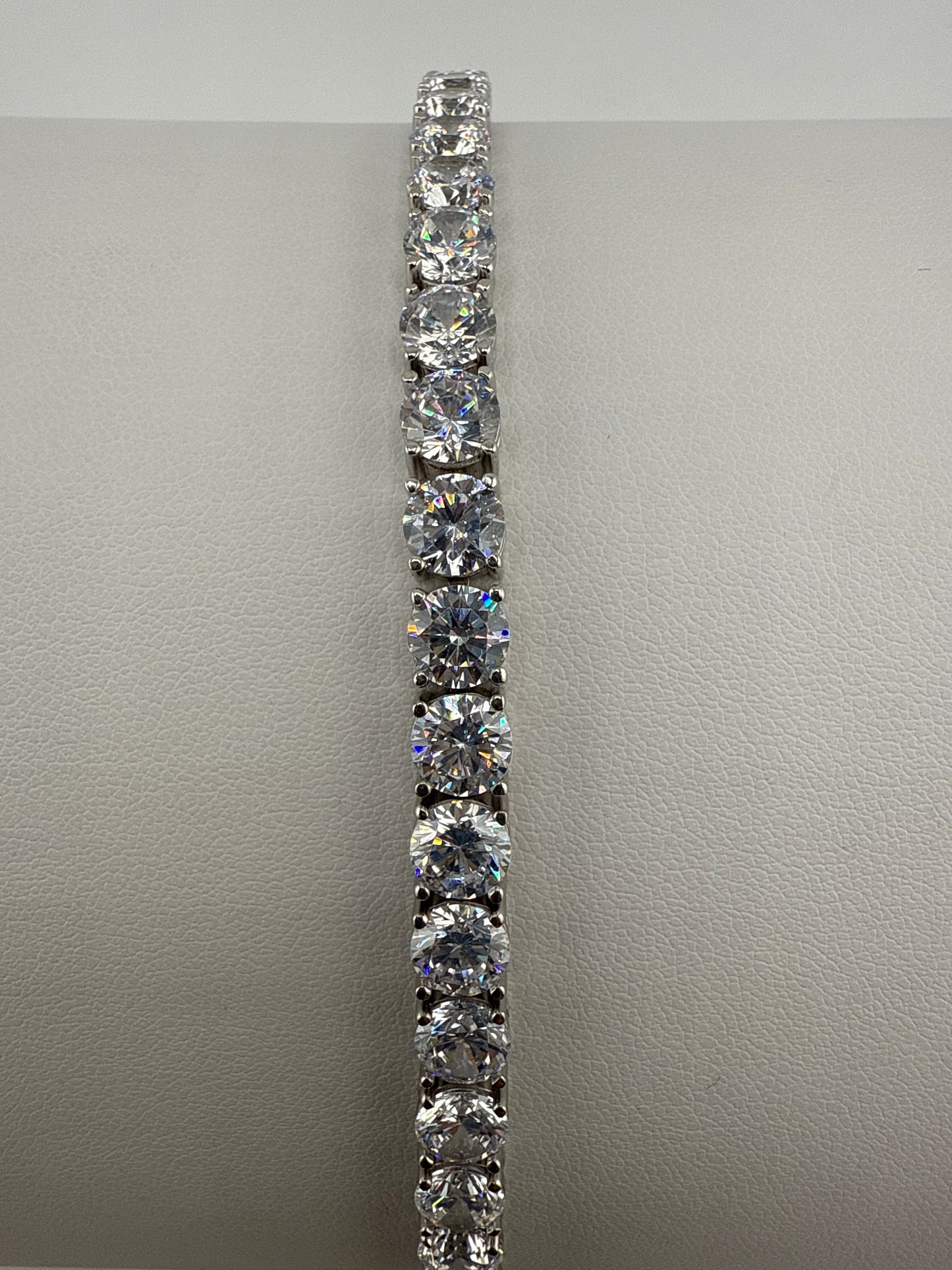 Sterling Silver 6mm Prong Set Round Zirconia Tennis Bracelet
