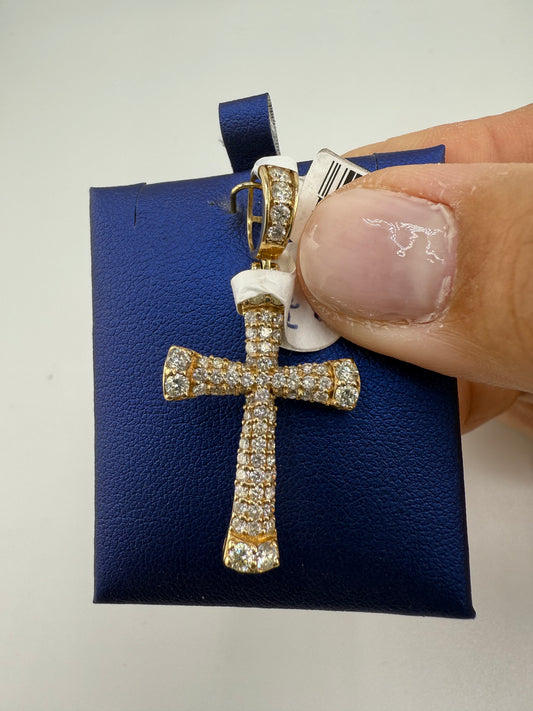 14k yellow gold diamond pendant | 1.71ct