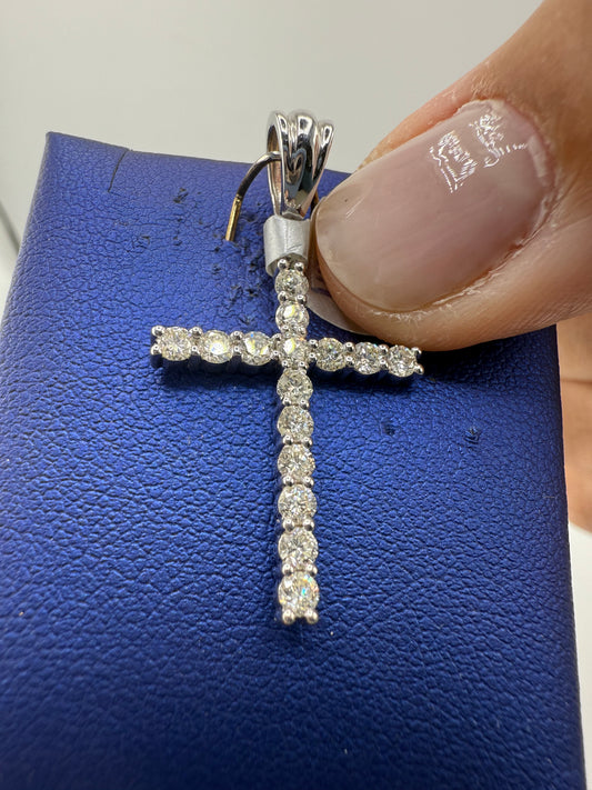 14k white gold diamond pendant | 1.0ct
