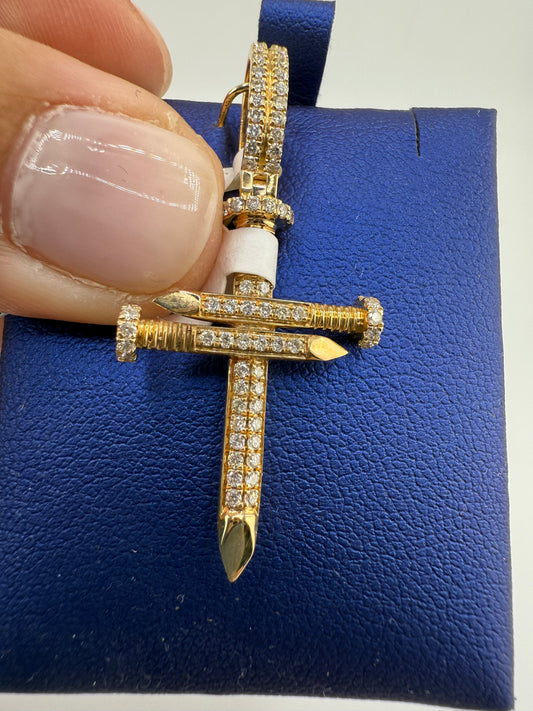 14k gold cross with diamonds | 0.46ct