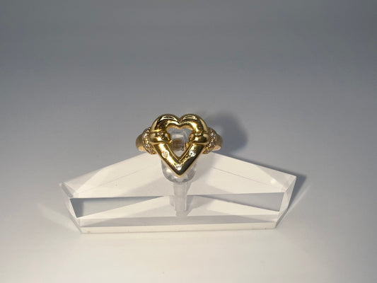 14k gold | zirconia | heart design | size 7