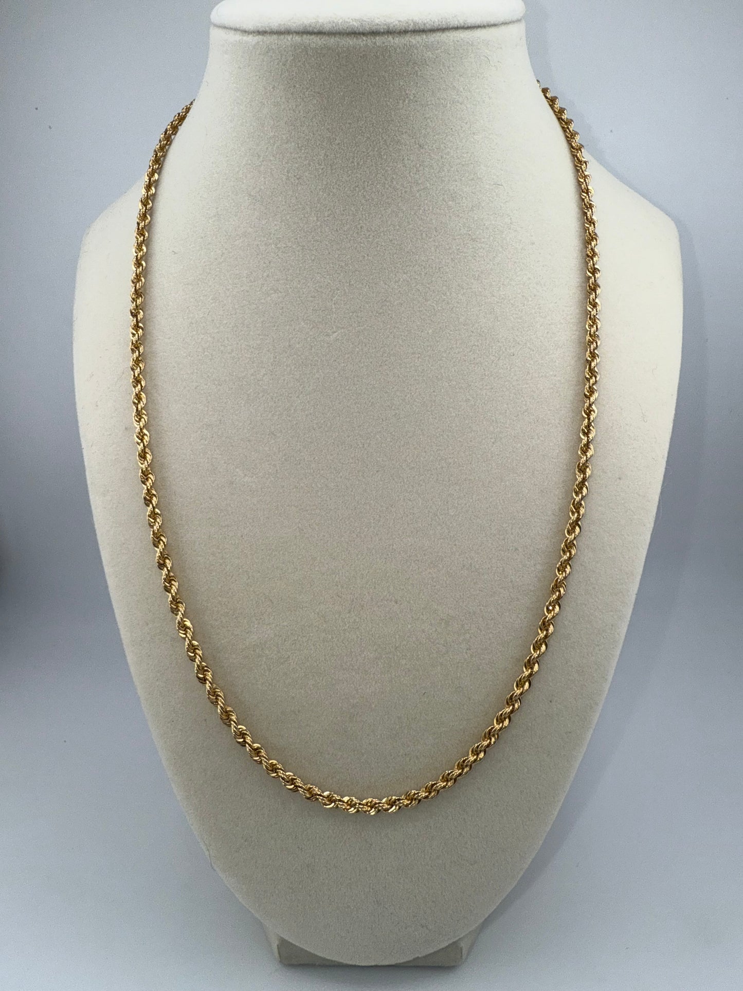 solid rope chain | diamond cut | 14k gold | 3.00 mm width | 20.5 inches length