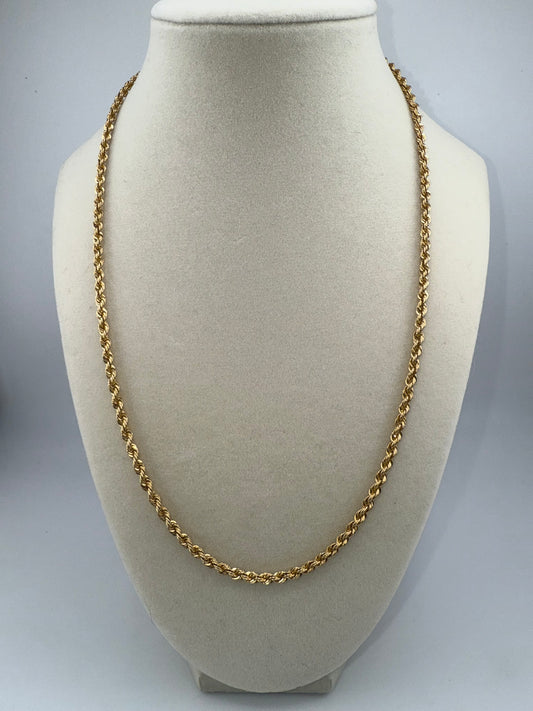 solid rope chain | diamond cut | 14k gold | 3.00 mm width | 20.5 inches length