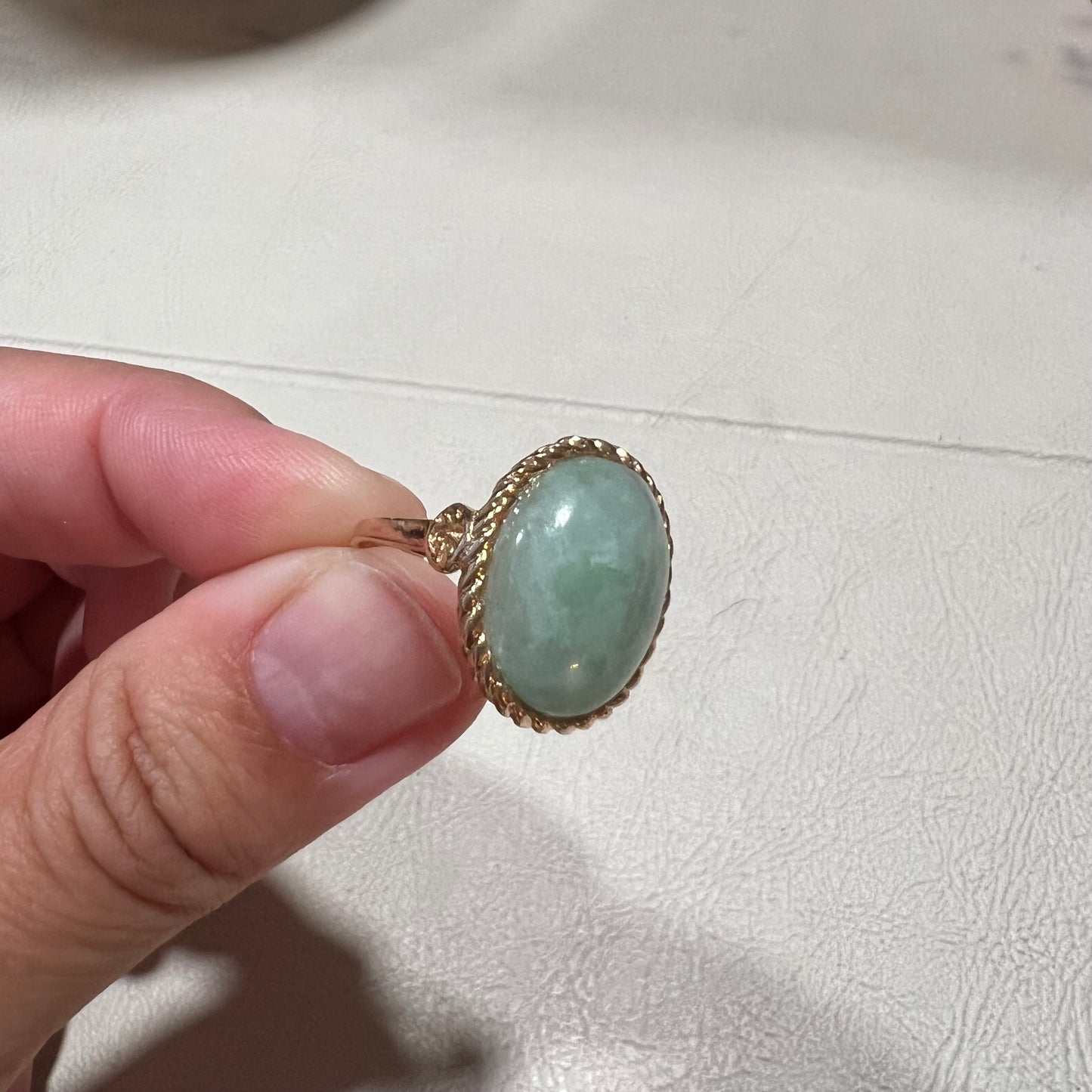 14k gold | jade stone | size 5.25