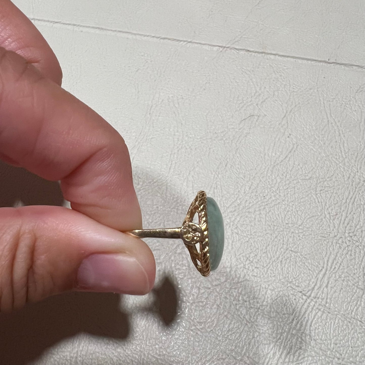 14k gold | jade stone | size 5.25