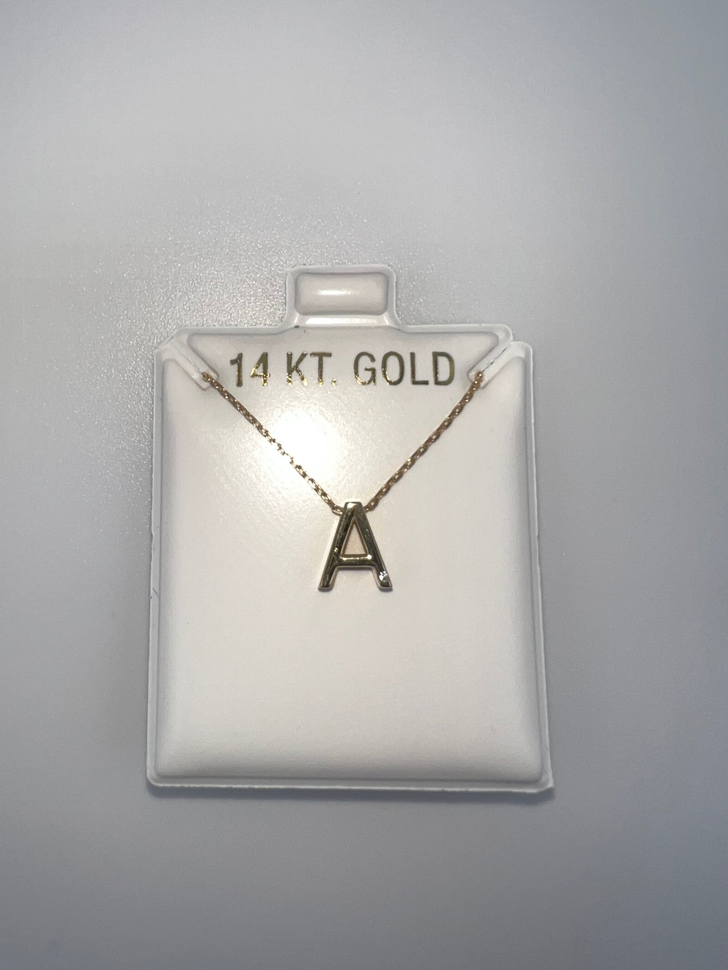 14k gold initial pendant and chain | zirconia