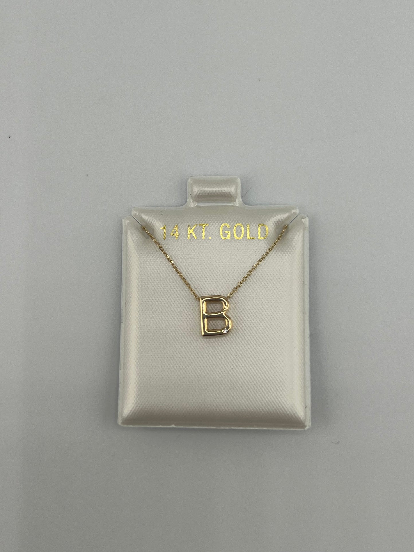 14k gold initial pendant and chain | zirconia