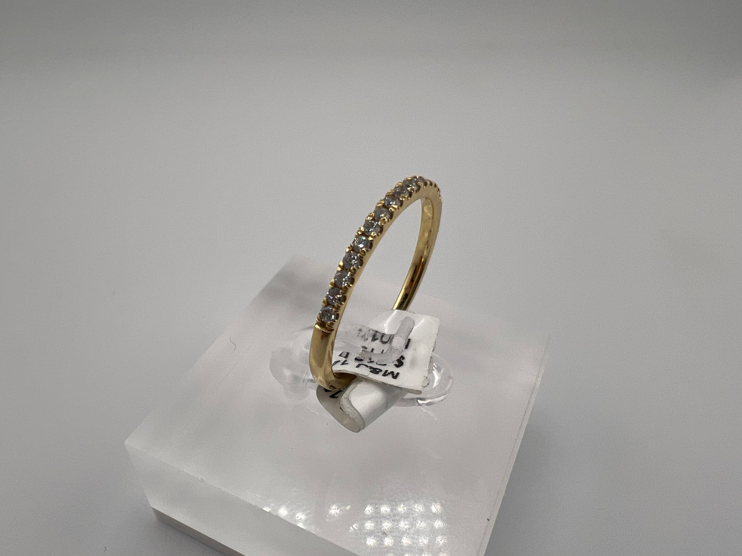 14k yellow gold thin band with diamonds | 0.15 ct diamonds