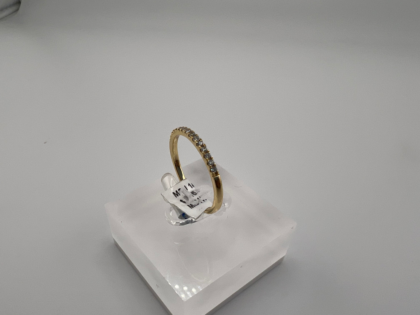 14k yellow gold thin band with diamonds | 0.15 ct diamonds