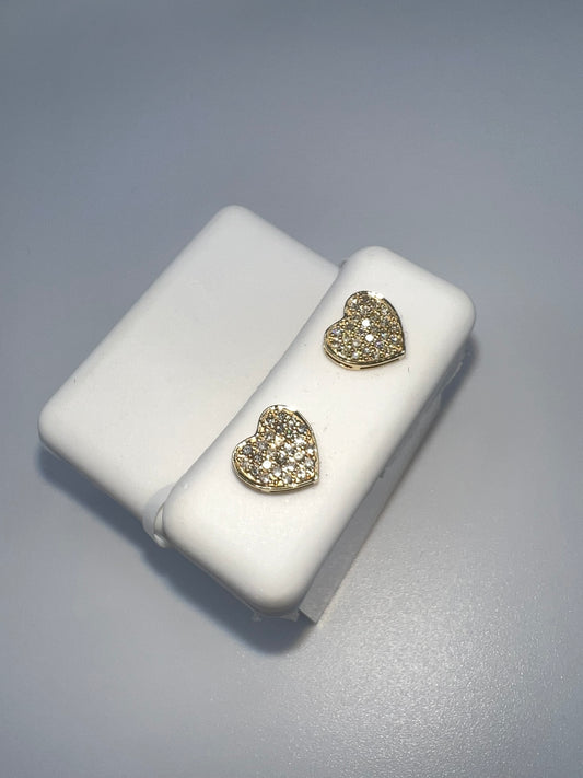 14kt heart diamond earrings | 0.34 ct diamonds