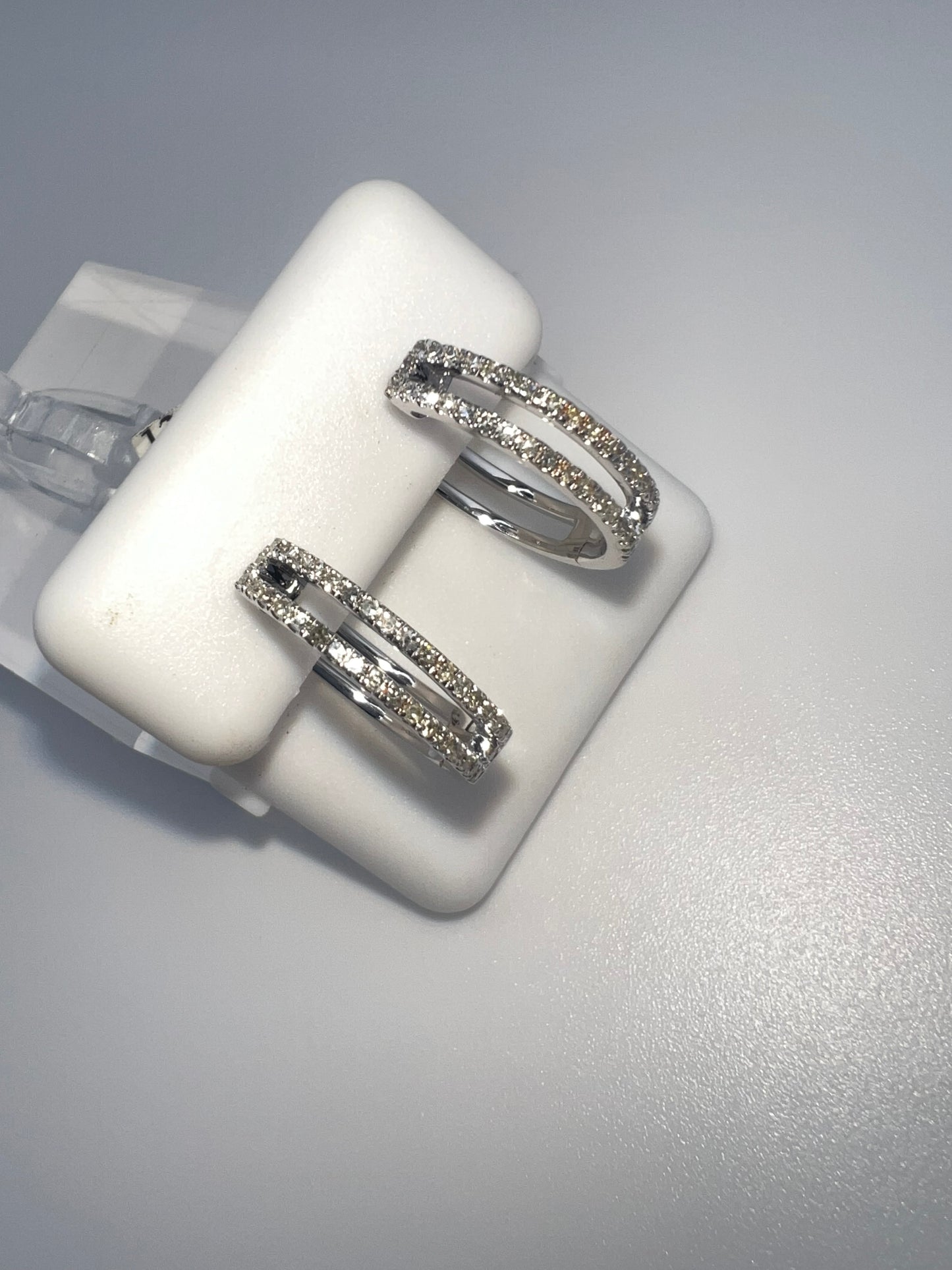 14k diamond huggie earrings | 0.37 ct diamonds