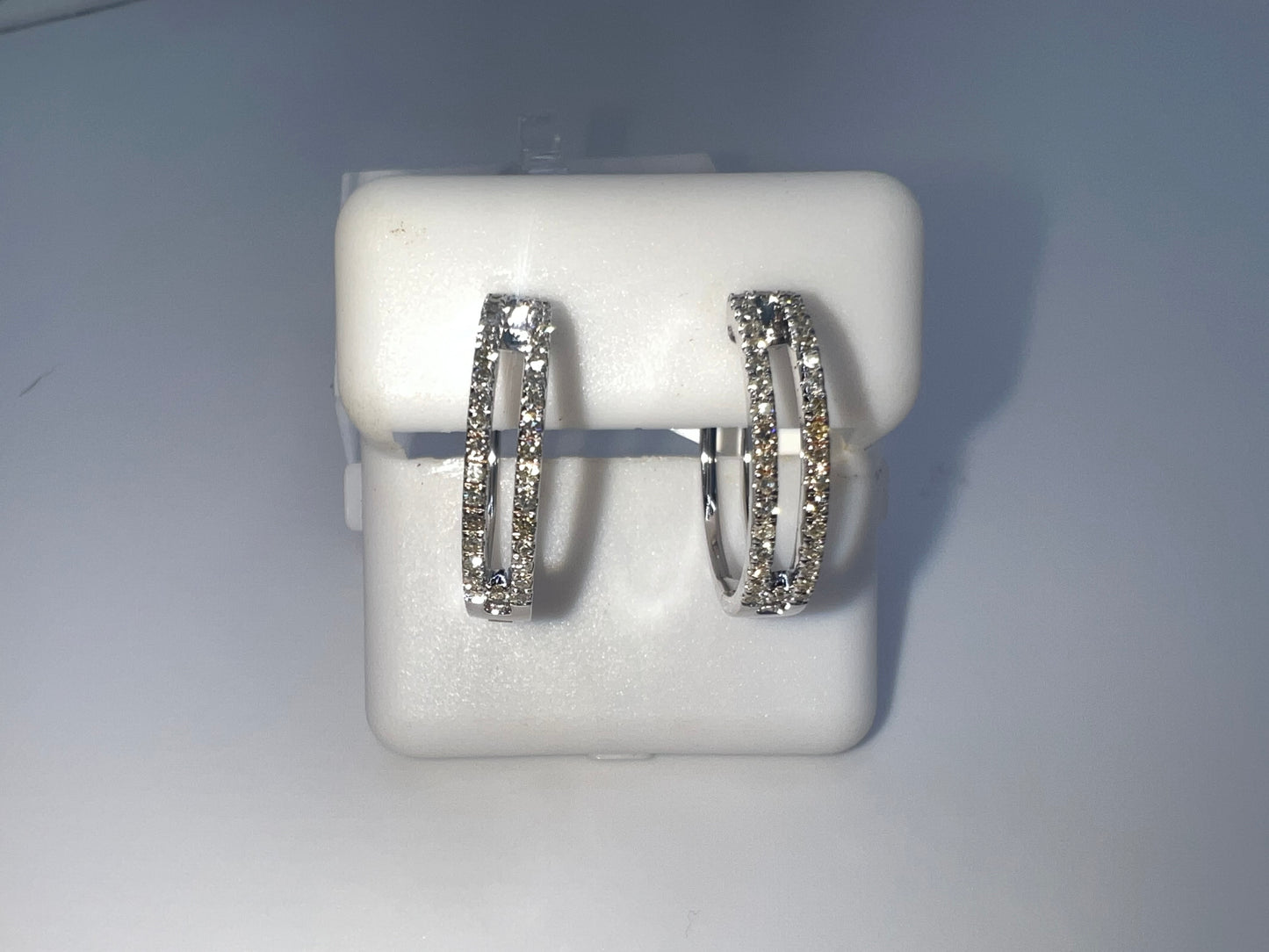 14k diamond huggie earrings | 0.37 ct diamonds