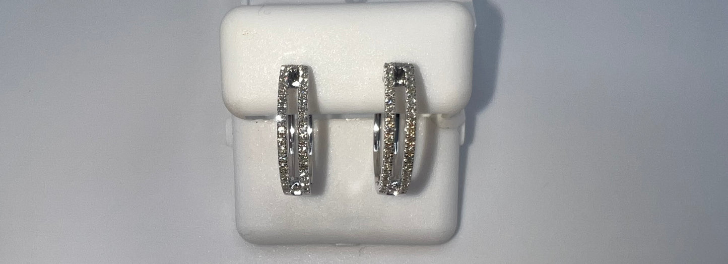 14k diamond huggie earrings | 0.37 ct diamonds