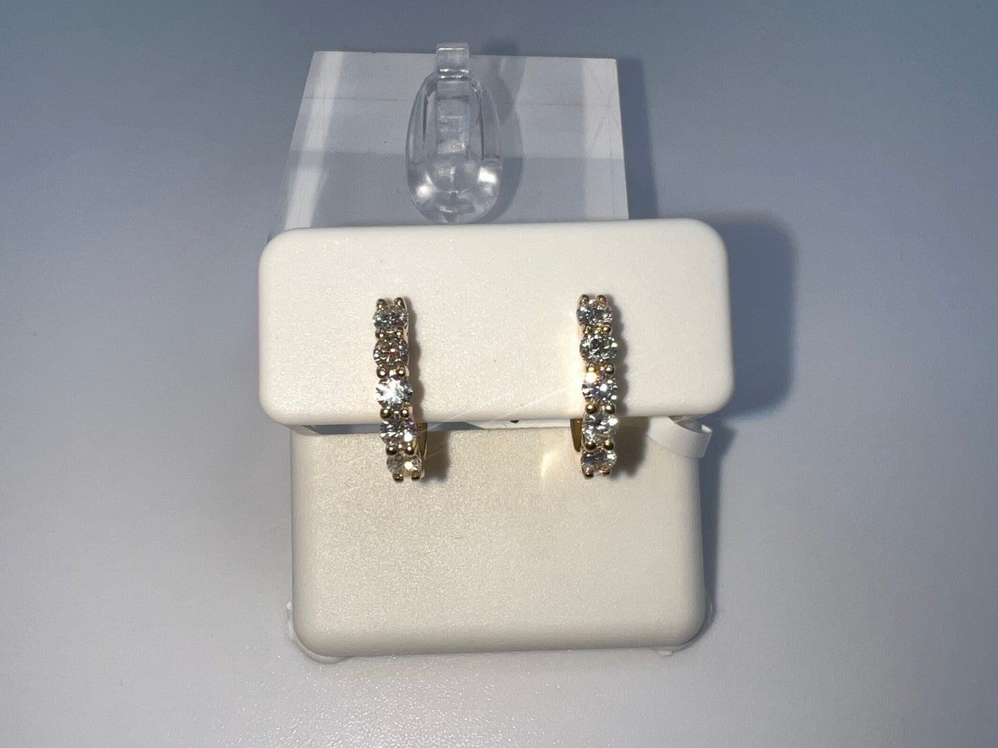 14k diamond huggie earrings | 0.85 ct diamonds