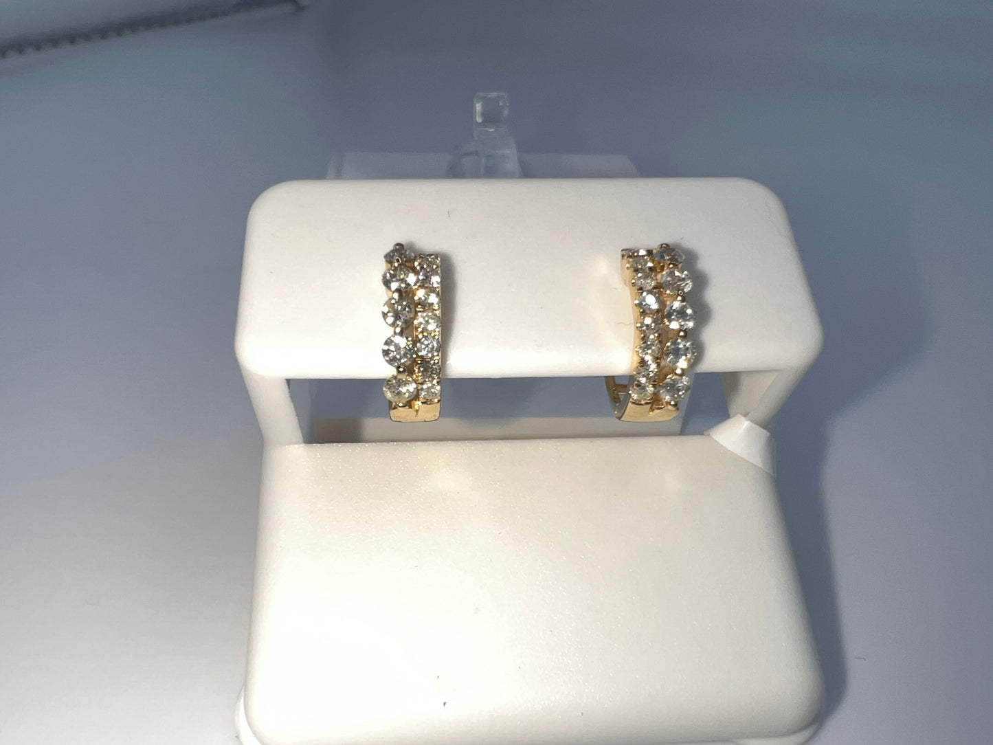 14k gold diamond huggie earrings | 0.46 ct diamonds