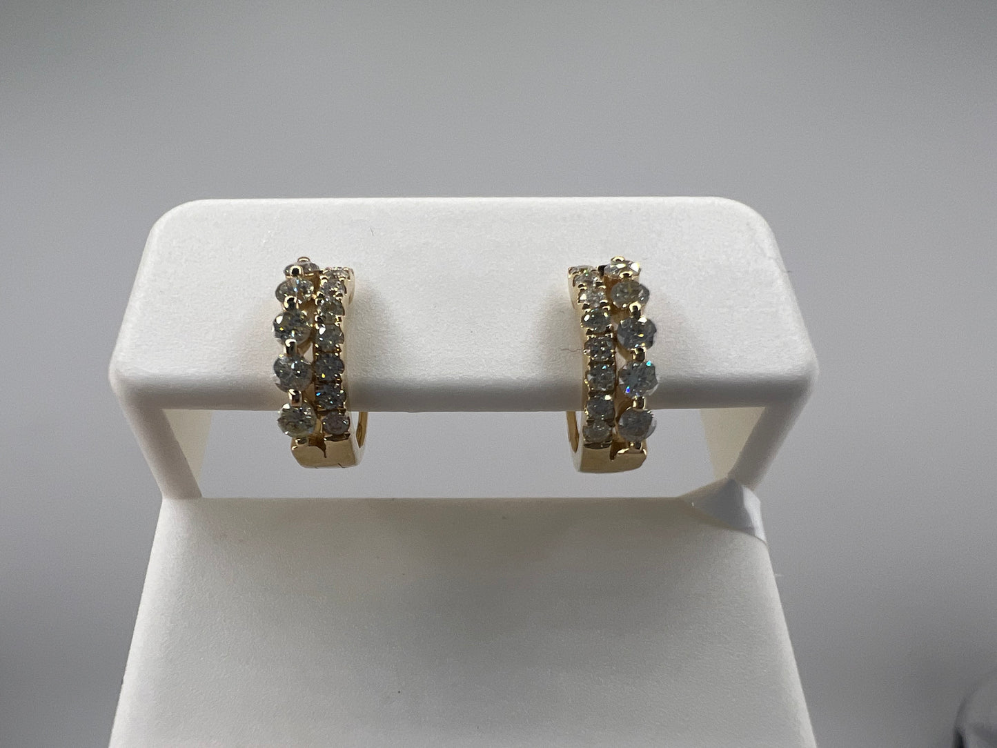 14k gold diamond huggie earrings | 0.46 ct diamonds