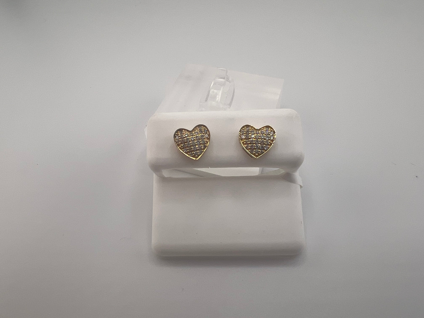 14k gold heart diamond earrings | screwback | 0.37 ct diamond