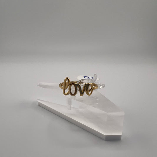 14k gold | love in script | size 7.5