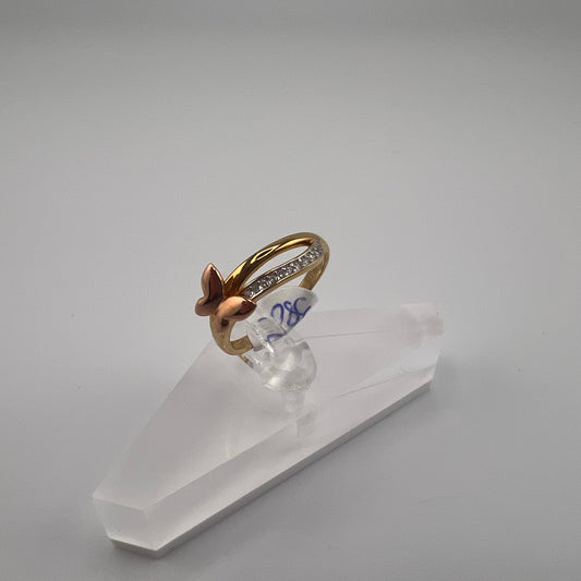 14k two-toned gold | rose and yellow gold | zirconia | size 7.25